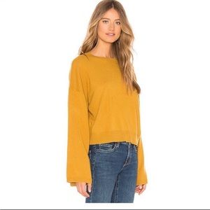Theory 100% Cashmere Cropped Dijon Sweater Wide Sleeve, Small